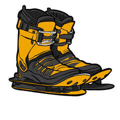 yellow snow boot winter clipart