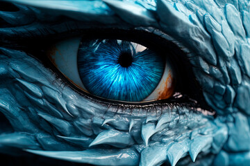 A close up of a white dragon's eye. Generative AI