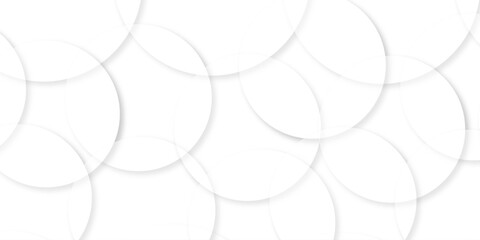 Abstract circles and squares white and gray color on gradient background. Modern and geometric design with paper circle design silver background texture.