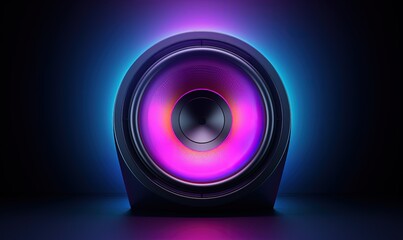 Speaker with RGB colors, 80s and 90s retro style background. Generative AI