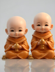Smiling buddha monk, toy for desk, decoration of office desk