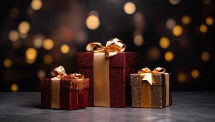 Gift Box. The captivating bokeh effect adds a touch of enchantment, creating a luxurious and magical presentation for your special occasion.
