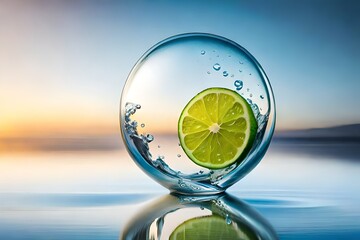 glass of water with lemon