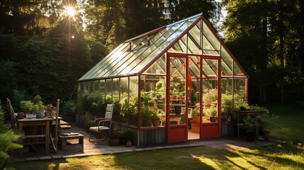 A greenhouse a summer day Sweden