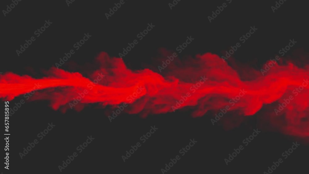 Poster animation of red smoke on a gray background. footage for intro. rendering simulation.