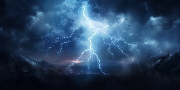 lightning on a stormy dark cloudy backround © Ben