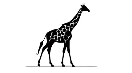 Naklejka premium a giraffe standing in the middle of a white background. generative ai