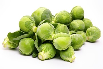 Naklejka premium Fresh Brussels Sprouts Harvest