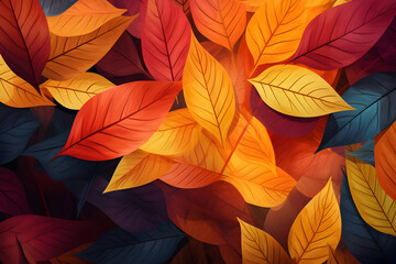 Falling into Autumn A Background Adorned with Vibrant Autumn Leaves