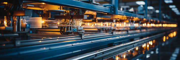 Fototapeta premium Fiberglass production industry equipment at manufacture background,generative ai
