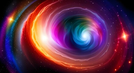 Leuchtende regenbogenfarben bunte Spuren, Kreise und Spiralen, wie ein kosmisches Rauschen in fernen Galaxien. Hintergrund und Vorlage für Wissenschaft und Technik.