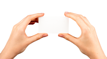 Hands holding business card mockup, paper corporate ID mock up