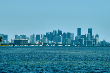 Fototapeta premium Skyscrapers of Miami across the sea
