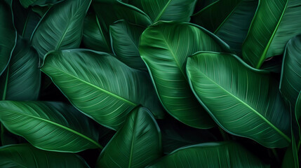 big green jungle leafs background