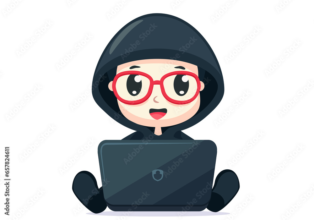 Poster generative ai and personal touch. cute hacker