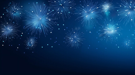 Abstract blue fireworks background for celebrate