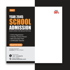 School admission social media post banner template Vector