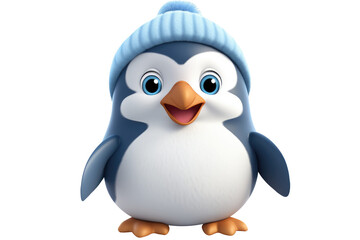 Obraz premium Christmas Cute Little Penguin on a white background. Generative AI
