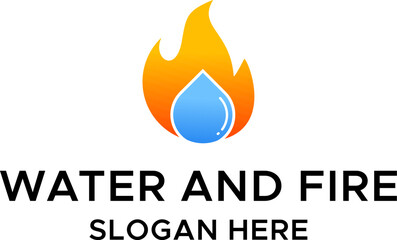 water and fire logo vektor 

