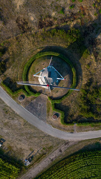 A dutch grain mill from above