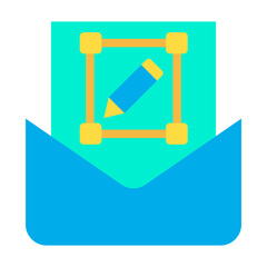 Flat Pen tool Mail icon