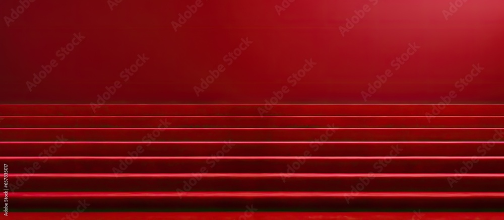 Wall mural Red carpeted stairs