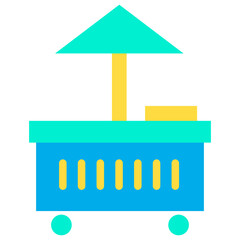 Flat Ice cream stand icon