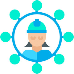 Flat Woman Engineering Management icon