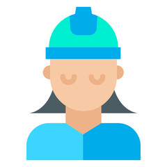 Flat Woman Engineering icon
