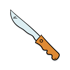 Knife vector icon in doodle style. Symbol in simple design. Cartoon object hand drawn isolated on white background.
