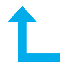 Flat Turn left up arrow icon