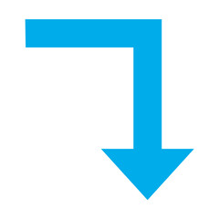 Flat Turn left up down icon