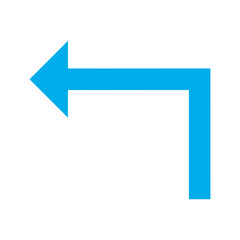 Flat Turn up left arrow icon