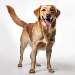 Beautiful labrador retriever dog picture white background AI Generated art