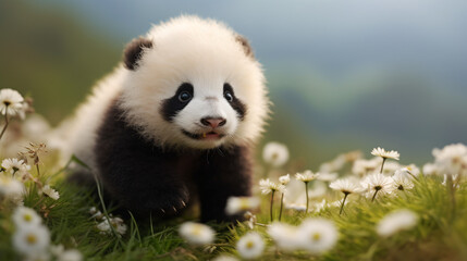 Adorable baby little panda