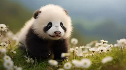 Foto op Plexiglas Adorable baby little panda © Creativity