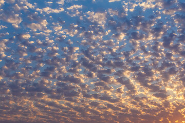 sky covered with clouds at sunrise