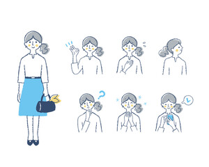 女性の表情　バリエーションセット