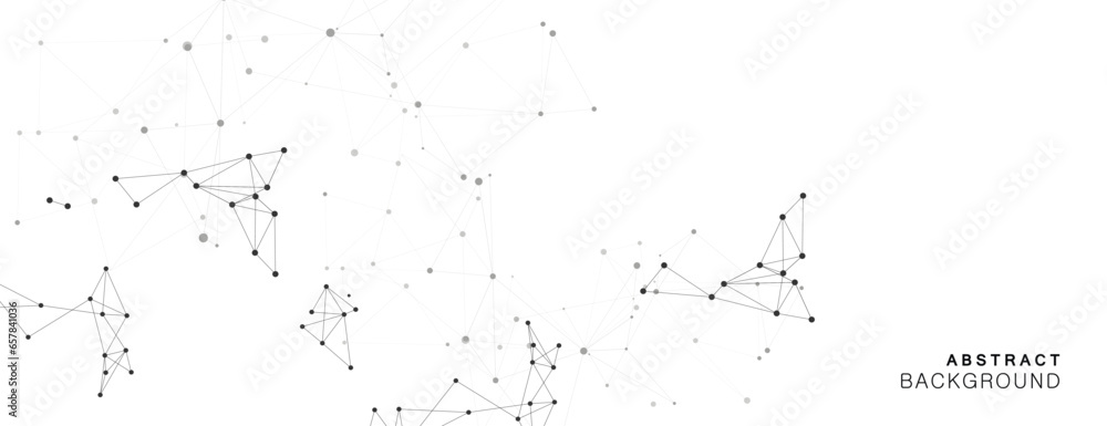 Poster Vector connect lines and dots. Banner template for technology. Modern network background