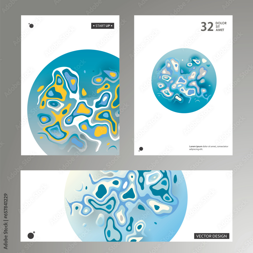 Aufkleber fluid covers design. abstract shapes composition. trendy minimal vector background