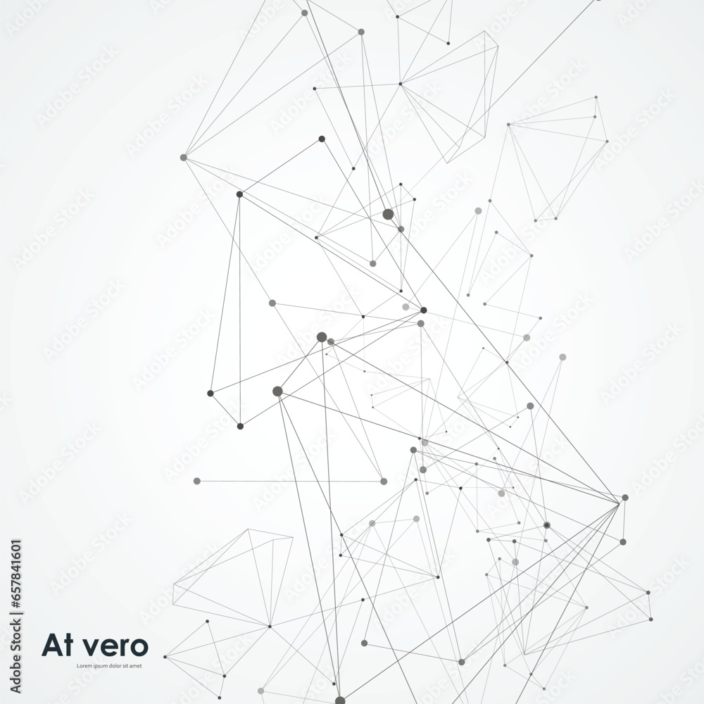 Poster vector dots and lines design. concept modern futuristic background