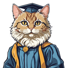 University Graduation Cat with academic cap