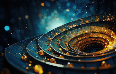 Abstract glowing texture of spiral tunnel