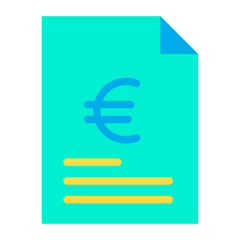 Flat Euro Document icon