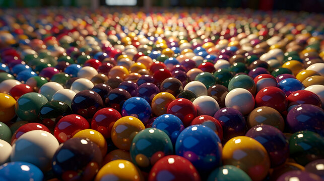 Colorful kids game toy antique marbles ball glass pictures background AI Generated image