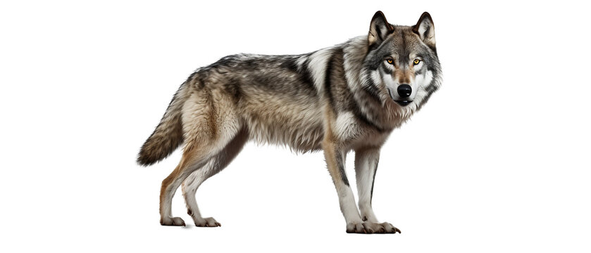 Wolf on a light transparent background. PNG file. Generative AI