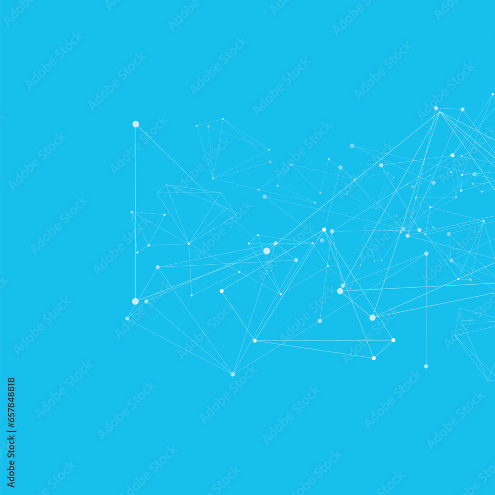 Poster vector atom geometric structure. digital graphic network molecule. abstract polygonal with connectin