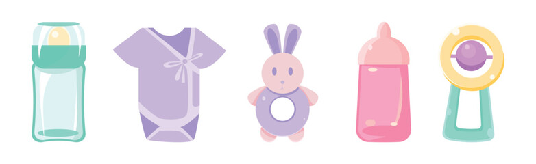 Babyhood Object and Different Items for Playing Vector Set