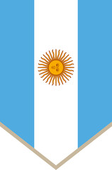 Vertical hanging flag of Argentina