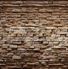 Obraz premium Stacked stone wall background horizontal
